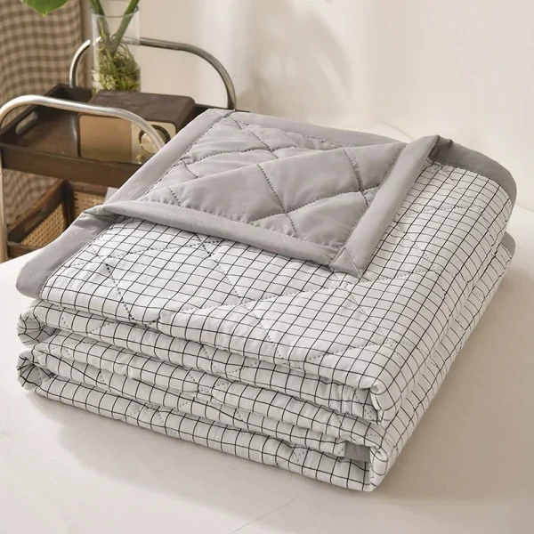 Trapunta estiva Trapunta estiva fresca Trapunta per condizionatore d'aria Trapunte scozzesi delicate sulla pelle Coperta doppia morbida e confortevole traspirante 2