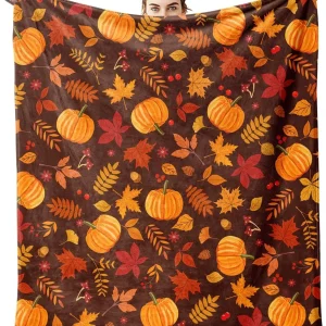1PC Coperta da tiro per Halloween Zucca Tema autunnale Ringraziamento Coperta sottile Regali per divano letto Auto Casa Campeggio Uso per tutte le stagioni 1