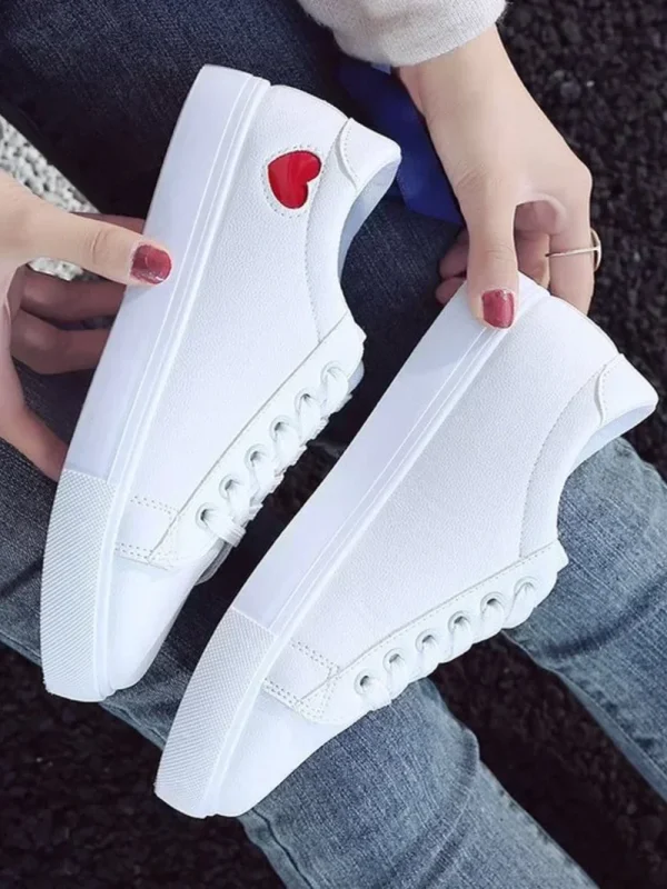 *2025 Nuovo nella moda Casual Scarpe da ginnastica bianche Scarpe da donna per scarpe da donna Estate PU Scarpe basse in pelle con plateau Zapatillas Mujer 4