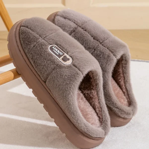 Big Size 50 51 Pantofole Invernali Donna Uomo Suola Spessa Coperta Casa Calde Coppie Scarpe Antiscivolo Piattaforma Piatta Pantofola di Cotone da Donna 5