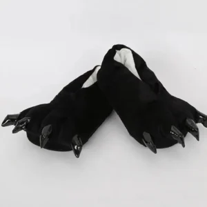 Dinosauro mucca gatto zampa pantofola donna addensato antiscivolo peluche cotone soffice pavimento femminile casa casa scarpe piatte Indoor carino uomini 1