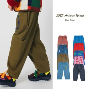 Pantaloni per ragazze autunnali 2025 Autunno Inverno Nuova Spagna Design Pantaloni per ragazzi Jeans Pantaloni casual per ragazzi Ragazze Jeans per bambini Inverno 1