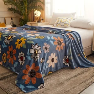 Coperta con motivo floreale Coperta multifunzionale morbida e calda per camera da letto, camera degli ospiti, ufficio e viaggi in auto 1