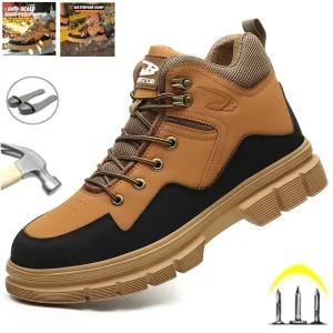 2025 Nuovi Uomini Impermeabili Scarpe di Protezione del Lavoro Indistruttibile Puntale In Acciaio Scarpe Da Lavoro Anti Smashing Stivali Maschili Calzature 1