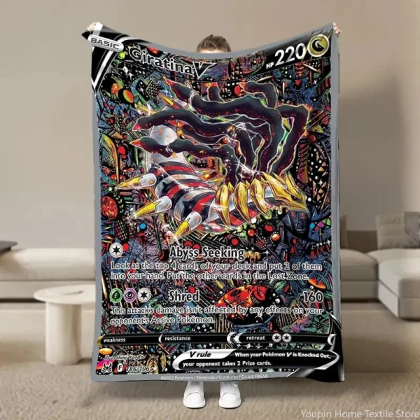 Coperta in peluche di cartone animato HD con carta Pokemon anime giapponese per divano letto morbida flanella lancio soffici coperte da picnic per bambini regalo per bambini 1