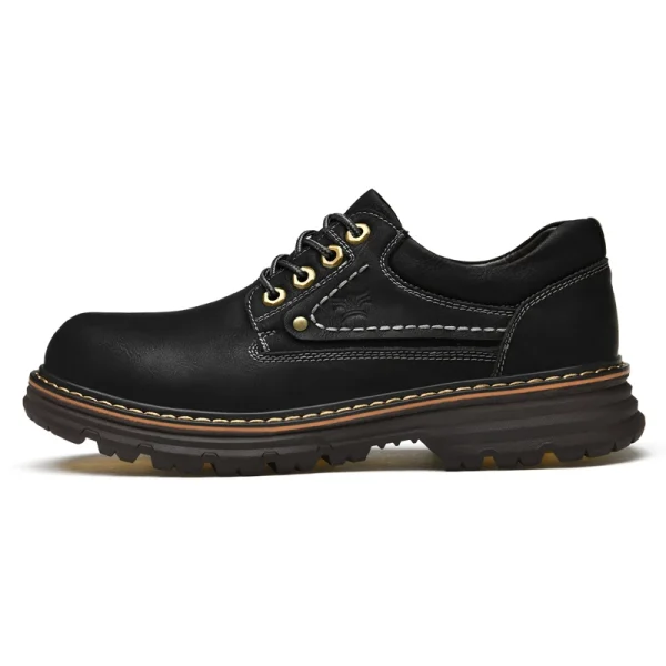 Scarpe casual da uomo in vera pelle stile britannico Scarpe oxford antiscivolo classiche da esterno Scarpe da lavoro con fondo spesso 4