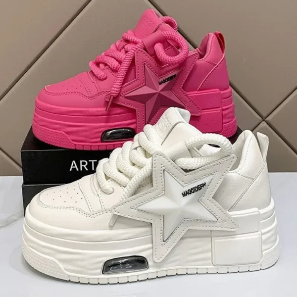 Sneakers con plateau donna 2024 scarpe vulcanizzate di design personalizzate stella della moda autunnale scarpe da skateboard da strada da corsa casual 1