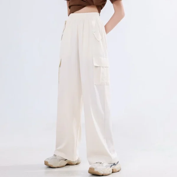 Pantaloni a gamba larga per ragazze Pantaloni in seta di ghiaccio per bambini Nuovi pantaloni anti-zanzara Abbigliamento sportivo per adolescenti Pantaloni cargo streetwear per bambini 2