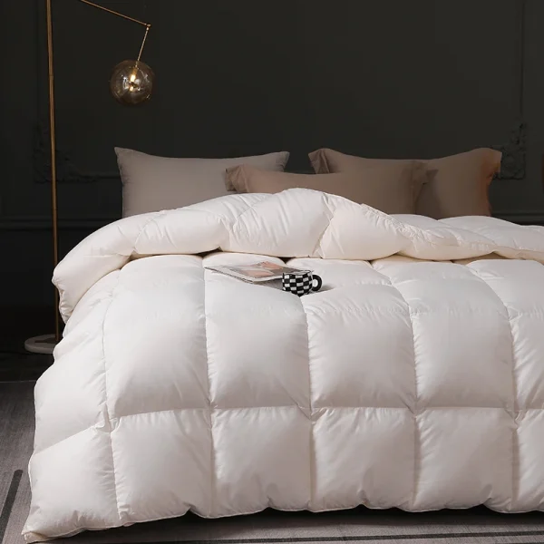 Lussuose trapunte trapunte piumini per letto invernale piumino 2 persone doppio riempito con piumino d'oca bianco di fascia alta puro 95% 5A 2