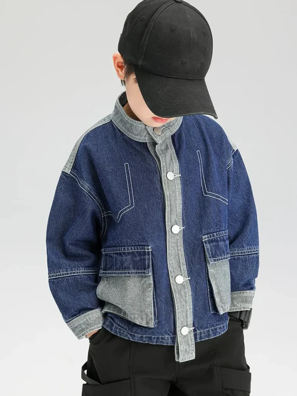Abbigliamento per bambini Giacche alla moda per ragazzi Primavera e autunno Nuova primavera Internet Abbigliamento per celebrità Giacche per ragazzi Giacca di jeans 3