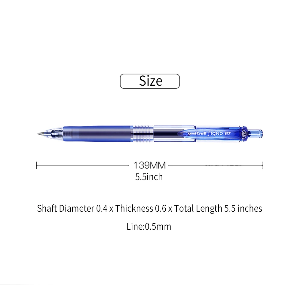 Uni-Ball Signo RT Penna a sfera retrattile da 0,5 mm UMN105 Ricariche gel Nero Blu Rosso Accessori per ufficio Materiale scolastico 2