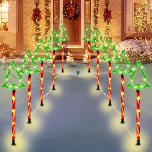 5 pz/set caramelle solari albero di Natale installazione a terra luci decorative giardino esterno prato luci a LED luci del cortile 1