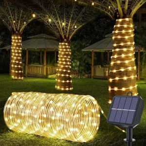 1Pc LED Luci leggiadramente solari Festone esterno Ghirlanda impermeabile Luci della stringa per il percorso del cortile Decorazione del patio della festa dell'albero di Natale 1