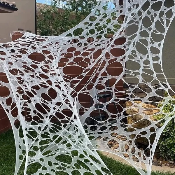 2/4m decorazioni di Halloween ragnatela all'aperto rete elastica gigante fettuccia ragno ragnatela strappata casa stregata Prop Decor 2