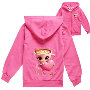 Ballerina Capuccina Italiana Brainrot Vestiti Bambini Divertenti Meme Felpe con cappuccio Neonate Manica lunga Cerniera Giacche Cappotti con cappuccio per bambini 1