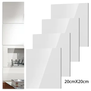4/8 pezzi specchi acrilici set piastrelle per specchi autoadesive 2mm di spessore flessibile infrangibile adesivo per specchio specchio quadrato adesivi murali 1