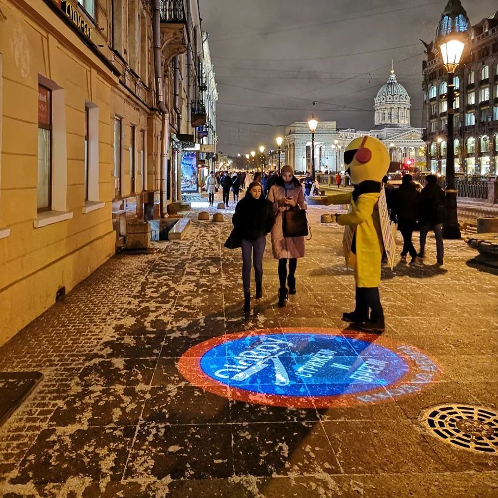 Proiettore Gobo pubblicitario Luci con logo personalizzato Proiettore LED per esterni Ip67 HD Rotante Personalizza Logo Proiettore Luce per porta Matrimonio 5