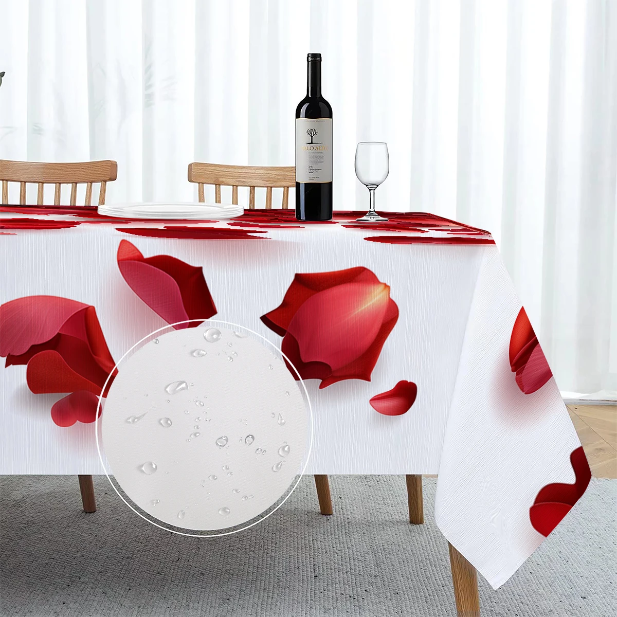 Comedthus Rose ortensia tovaglia rettangolare in poliestere impermeabile festa di compleanno forniture per feste da tavolo rettangolari 2