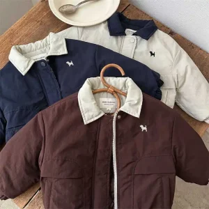 Giacca sottile per bambini Cappotto caldo invernale Ragazzi Cartoon Vestiti di cotone Autunno Nuova giacca da baseball per ragazze Capispalla per bambini 1