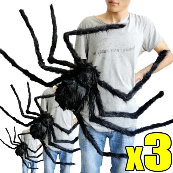 1/3 pezzi gigante ragno di peluche nero decorazioni di Halloween all'aperto spaventosi grandi ragni festa di Halloween bar casa stregata oggetti di scena horror 1