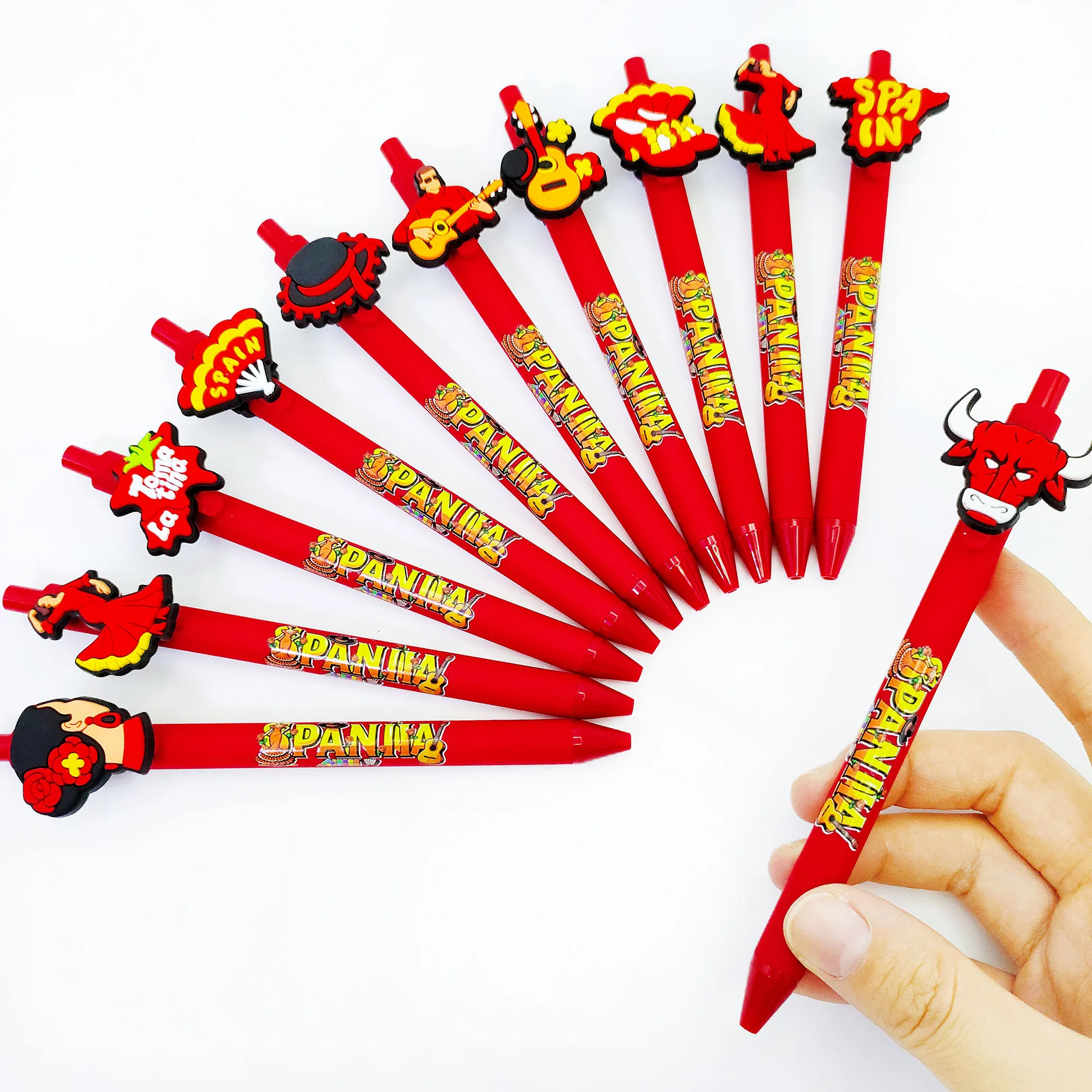 Penna a sfera stampata a tema spagnolo da 10 pezzi/20 pezzi per gli studenti per scrivere articoli di cancelleria, penna per minuti di riunioni in ufficio. 5