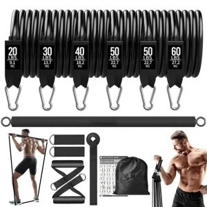 Barre per allenamento Fasce di resistenza per fitness Set Pilates Yoga Pull Rope Esercizio Allenamento Espansore Attrezzatura da palestra per bodybuilding a casa 1