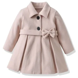 New Baby Girls giacca di lana cappotto bambini capispalla invernale abbigliamento bambini primavera autunno giacca a vento di media lunghezza per 2-6 anni 1