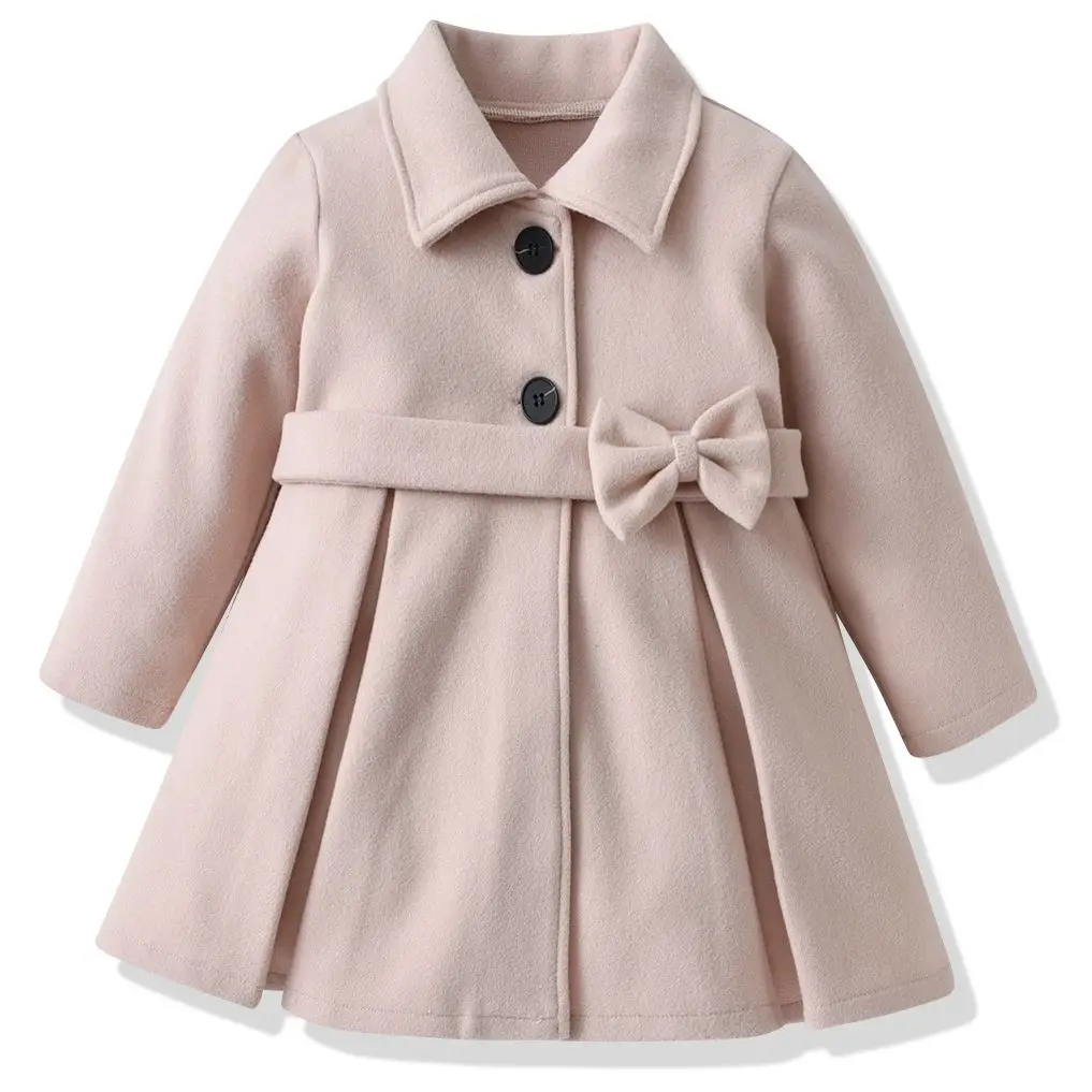 New Baby Girls giacca di lana cappotto bambini capispalla invernale abbigliamento bambini primavera autunno giacca a vento di media lunghezza per 2-6 anni 1