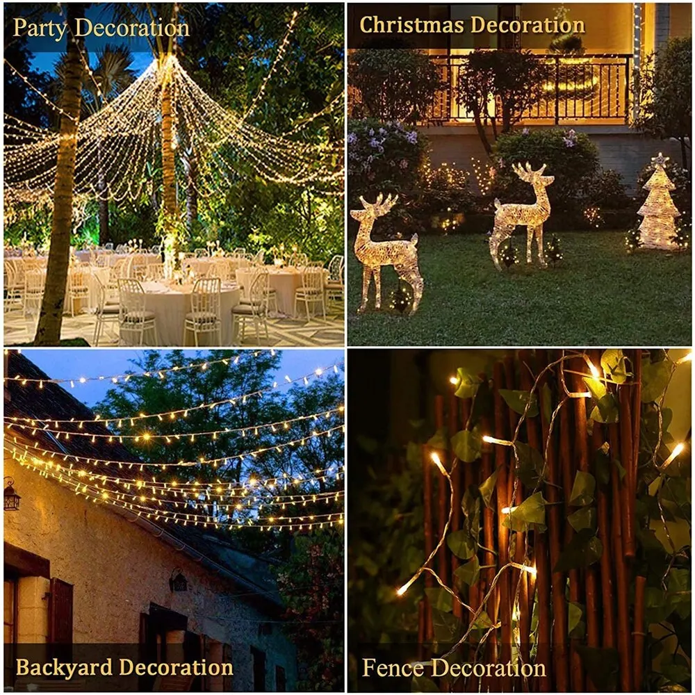 10M-100M luci di stringa a LED impermeabili collegabili per decorazioni per la camera da letto del Patio del giardino degli alberi di natale di nozze all'aperto dell'interno 3