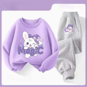 Vestiti autunnali per neonato T-shirt e pantaloni stampati alla moda Set da 2 pezzi Bambini Ragazze Casual Top Bottom Abiti Tute 1