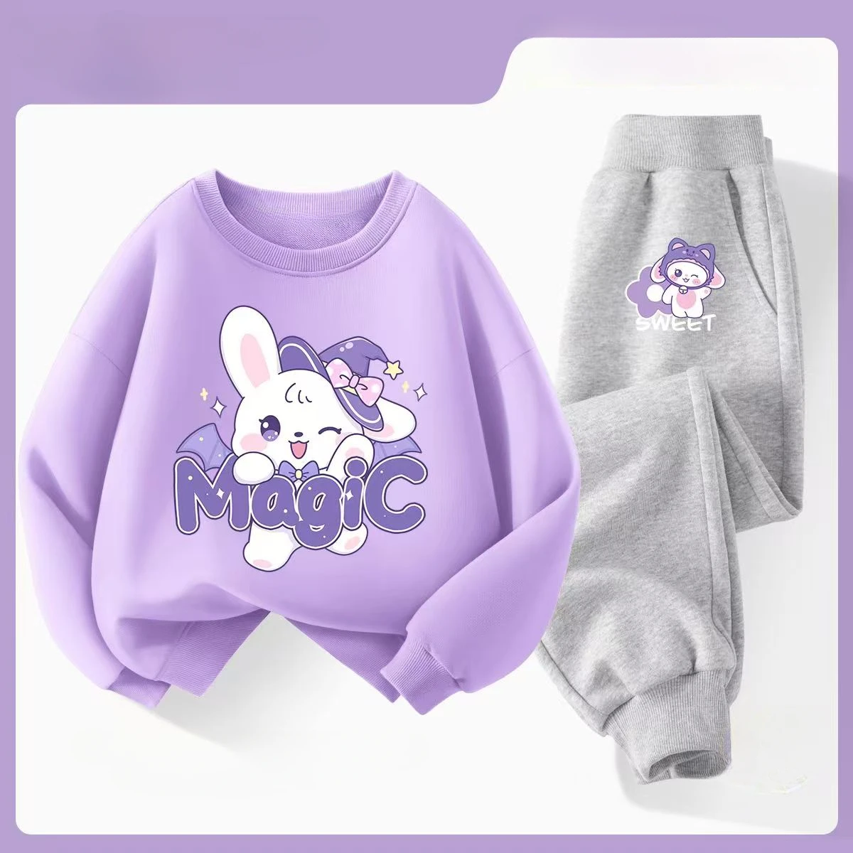 Vestiti autunnali per neonato T-shirt e pantaloni stampati alla moda Set da 2 pezzi Bambini Ragazze Casual Top Bottom Abiti Tute 1