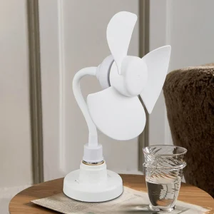 Ventilatore da tavolo Mini ventilatore da 6.3 pollici ventilatori da soffitto e ventilatore E27 Base convertitore ventilatori da soffitto silenziosi intelligenti per soggiorno camera da letto 1