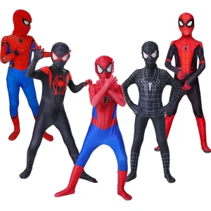 Spiderman Cosplay Costumi Fantasy Tuta per Ragazzi Ragazze Miles Morales Supereroe Carnevale di Halloween Zentai Body 1