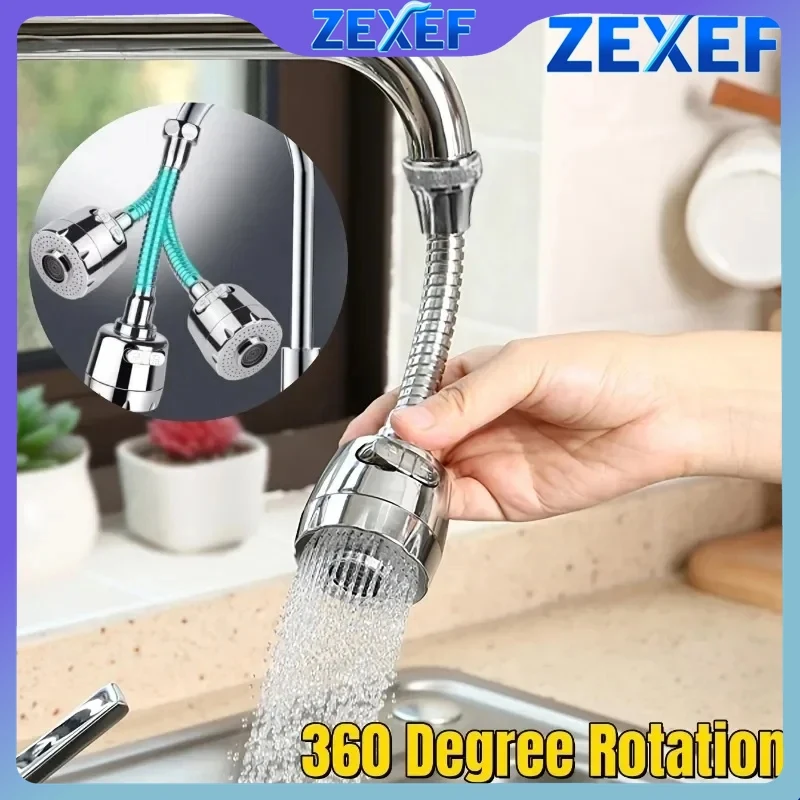 ZEXEF Adattatore universale per prolunga rubinetto cucina 2 modalità 360 ° Gadget da cucina con filtro di rotazione Ugello per rubinetto a risparmio idrico spray 1