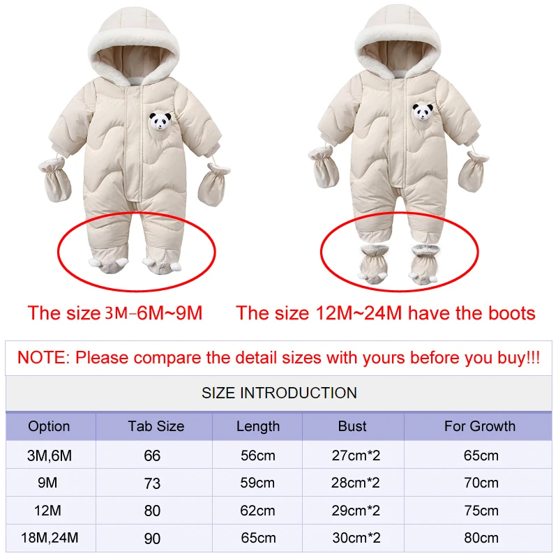 Pagliaccetti invernali per bambini Tinta unita Cartoon Jumpsui Tute termiche in pile integrate Neonati Tuta da neve per esterni addensata 6