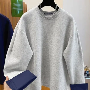 ZANZEA Donna Pullover Felpe 2025 Autunno Maglioni Patchwork Inverno Top Moda Manica lunga Blusas Felpa Abbigliamento 1