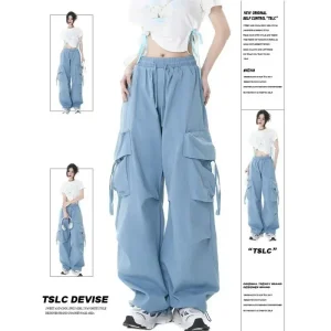 Pantaloni da lavoro a gamba larga stile americano da donna Primavera Autunno Nuovo stile Hot Girl Pantaloni casual Lunghezza pavimento Taglio dritto 1