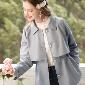 I BELIEVE YOU Trench da donna stile francese inglese Midi 2024 giacche autunno inverno cappotti con tasche pieghettate in vita sottile 2234185351 1