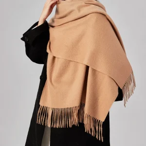 Sciarpa calda casual in tinta unita da donna invernale Scaldacollo in morbido poliestere Accessorio alla moda per la stagione fredda 1