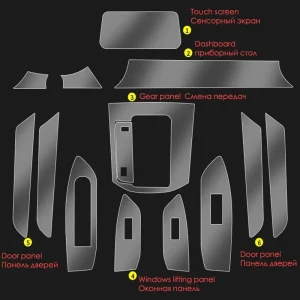 Pellicola in Tpu per Mazda CX5 CX-5 2017-2023 adesivo per interni auto Console centrale Gear Touch Screen cruscotto porta finestre pannello di sollevamento 1