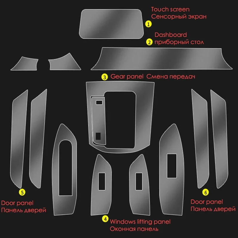 Pellicola in Tpu per Mazda CX5 CX-5 2017-2023 adesivo per interni auto Console centrale Gear Touch Screen cruscotto porta finestre pannello di sollevamento 1