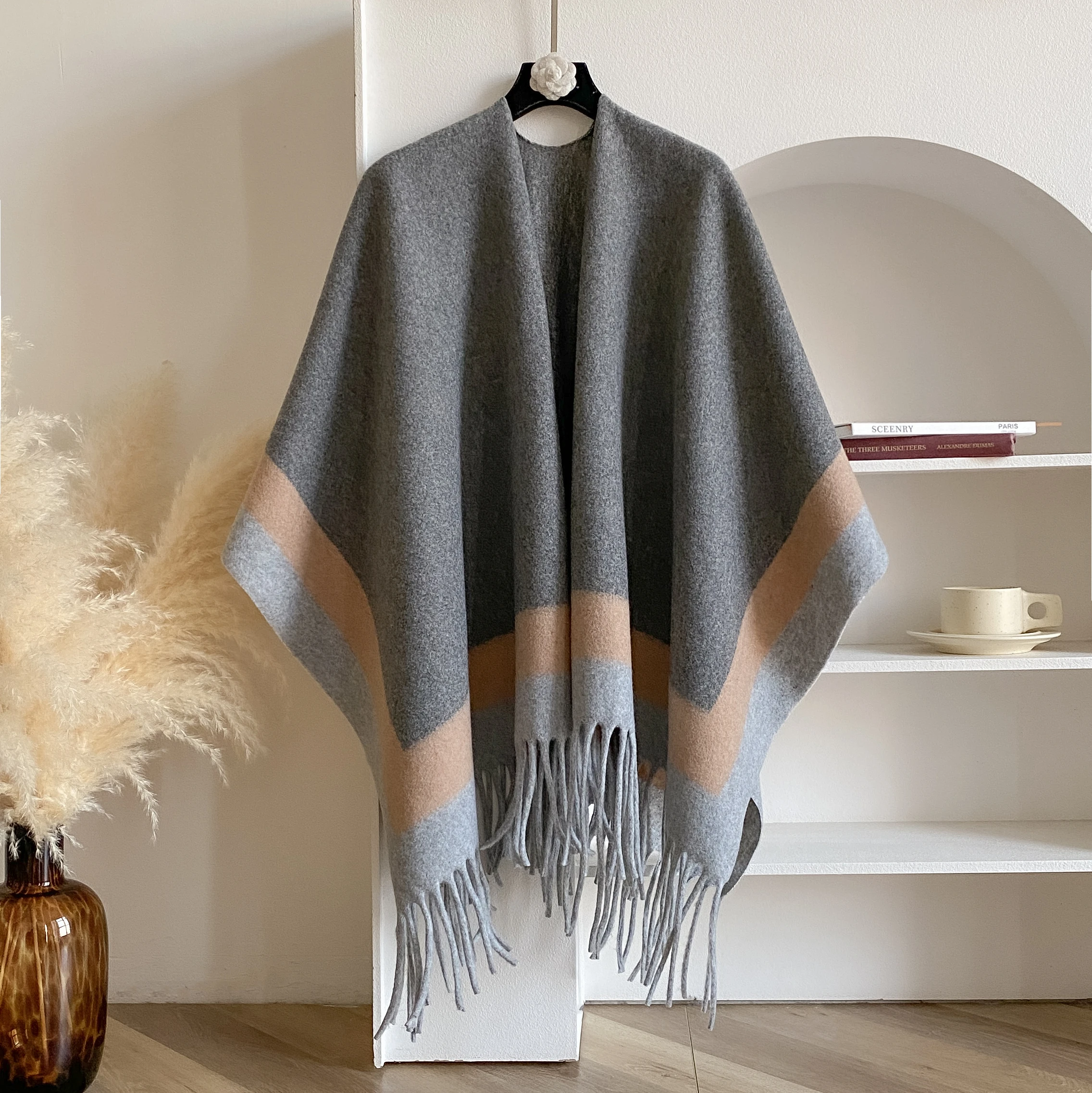 2025 di Nuovo Modo di Inverno Caldo Plaid Poncho E Mantelle Per Le Donne Scialli e Impacchi di Grandi Dimensioni Cashmere Pashmina Femminile Bufanda Mujer 6