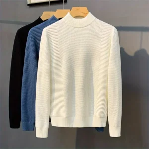 vestiti popolari coreani 2025Autensare inverno da uomo a collo alto Maglieria casual Camicia base calda Elegante maglione pullover di lusso sottile 1