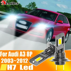 2 pz Ad Alta Potenza H7 Ha Condotto Il Faro Canbus No Errore H18 Lampadina Per Auto 6000 K Luce Bianca Moto Diodo Lampada 12 v 55 w Per Audi A3 8 P 2003 ~ 2012 1
