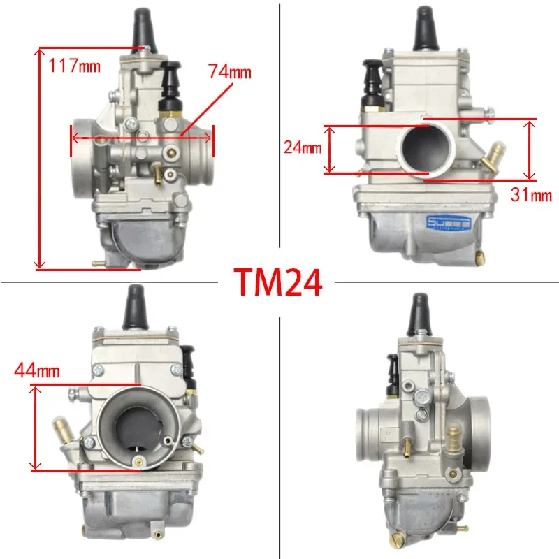 Per Mikuni TM24 TM28 TM30 TM TMX 50-650cc Motore a 4 tempi CR250 KX125 KX150 Moto Carburatore Piatto Slide Spigot Carb 4