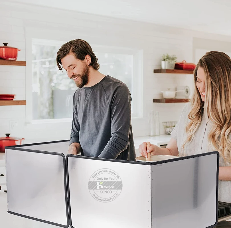 Piastra deflettore per fornello a gas da cucina pieghevole Padella Schermo di protezione contro gli spruzzi d'olio Protezione antispruzzo d'olio antiaderente Accessori per cucina 2