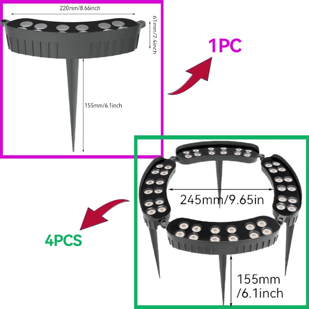 1pc LED albero che abbraccia la lampada esterna IP65 faretto impermeabile notte decorativa fai da te assemblare albero che tiene lampada di illuminazione per il giardino 2
