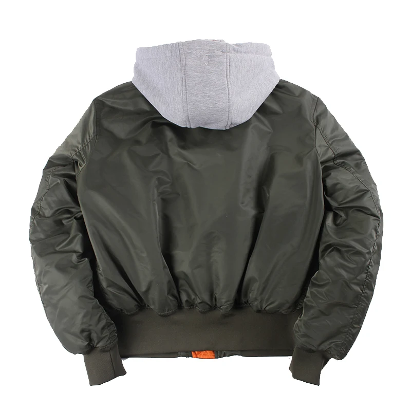 2025 Inverno oversize MA-1 con cappuccio streetwear hip hop esercito cappotti militari vestiti bomber volo giacca pilota dell'aeronautica da uomo 2