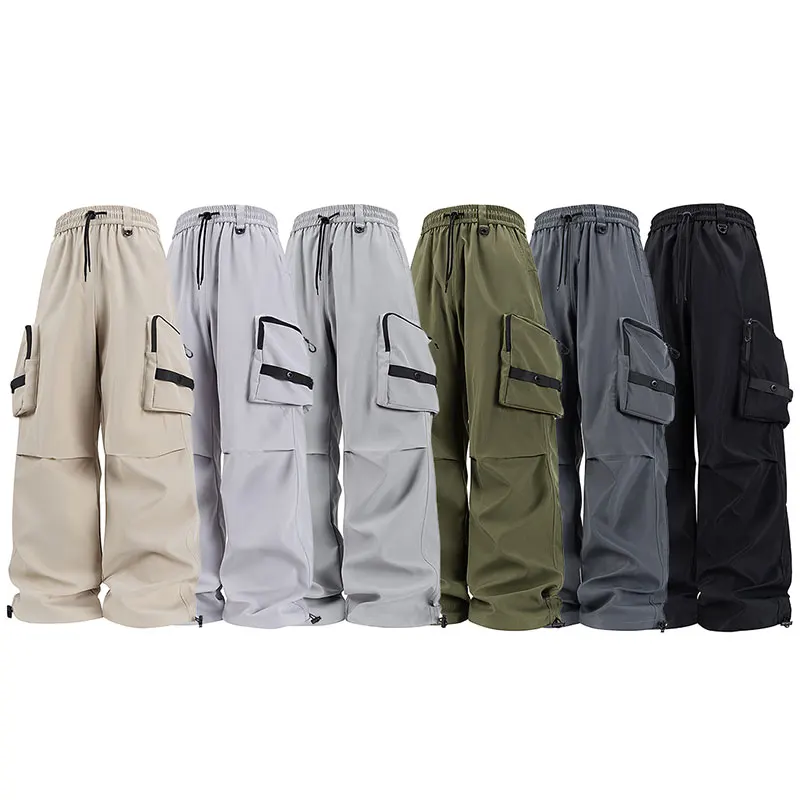 Pantaloni casual da uomo Moda larghi, comodi e traspiranti Tasche multiple Pantaloni lunghi cargo Pantaloni casual da corsa per fitness all'aperto 6