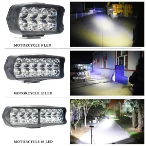 Faro moto 8/12/16 luci di guida a LED faro ausiliario impermeabile Scooter faretto esterno accessori fendinebbia 1